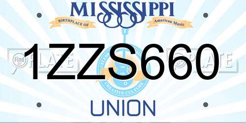 1ZZS660 Mississippi License Plate