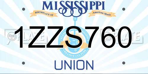 1ZZS760 Mississippi License Plate