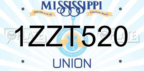 1ZZT520 Mississippi License Plate