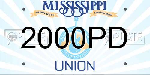 2000PD Mississippi License Plate