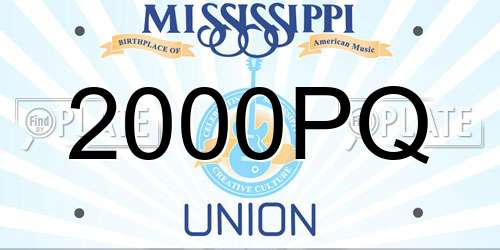 2000PQ Mississippi License Plate