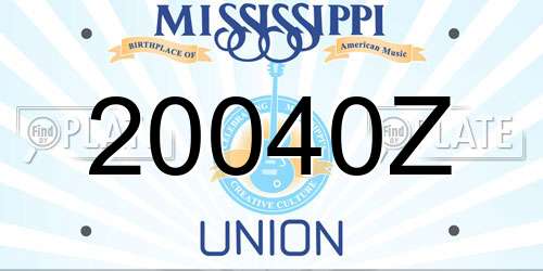 20040Z Mississippi License Plate