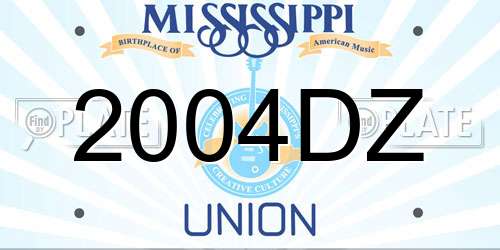 2004DZ Mississippi License Plate