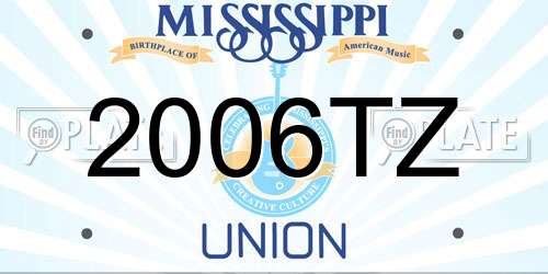 2006TZ Mississippi License Plate