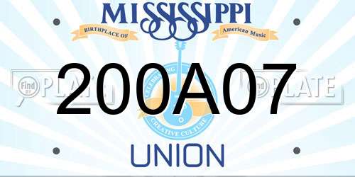 200A07 Mississippi License Plate