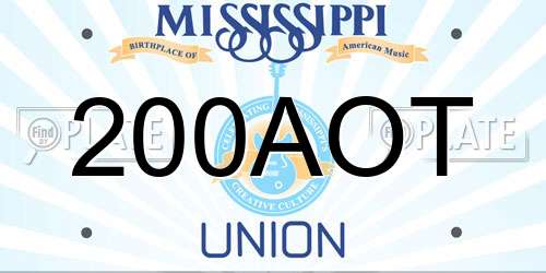 200AOT Mississippi License Plate