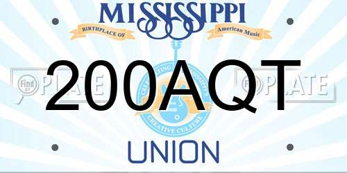 200AQT Mississippi License Plate
