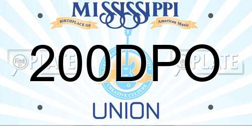 200DPO Mississippi License Plate