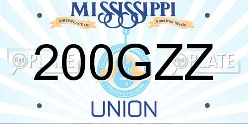 200GZZ Mississippi License Plate