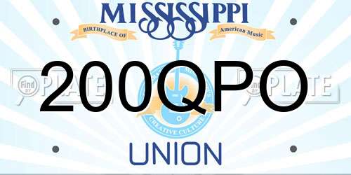 200QPO Mississippi License Plate