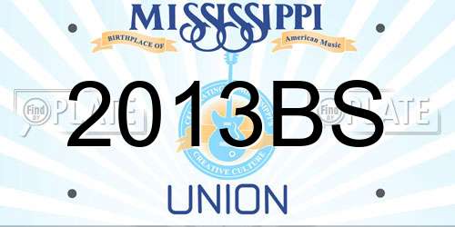 2013BS Mississippi License Plate
