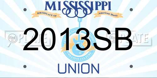 2013SB Mississippi License Plate