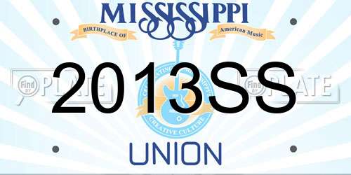 2013SS Mississippi License Plate