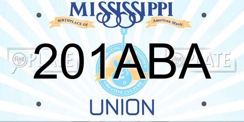 201ABA Mississippi License Plate