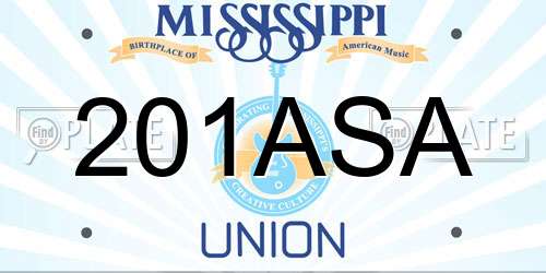 201ASA Mississippi License Plate