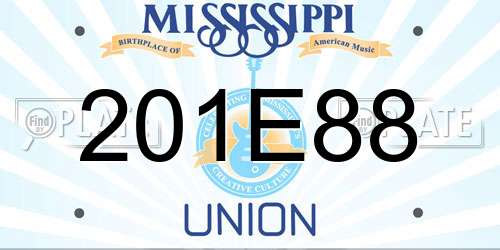 201E88 Mississippi License Plate