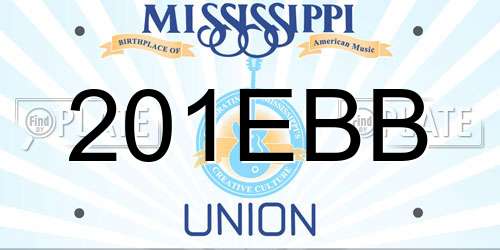 201EBB Mississippi License Plate