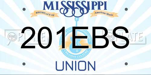 201EBS Mississippi License Plate