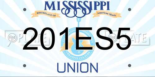 201ES5 Mississippi License Plate