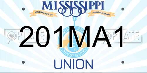 201MA1 Mississippi License Plate