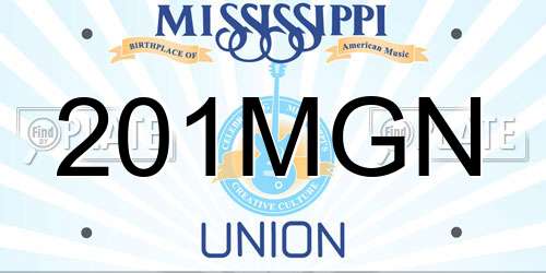 201MGN Mississippi License Plate