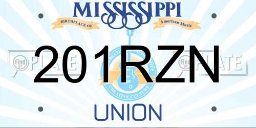 201RZN Mississippi License Plate