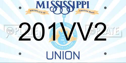 201VV2 Mississippi License Plate