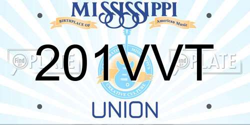 201VVT Mississippi License Plate