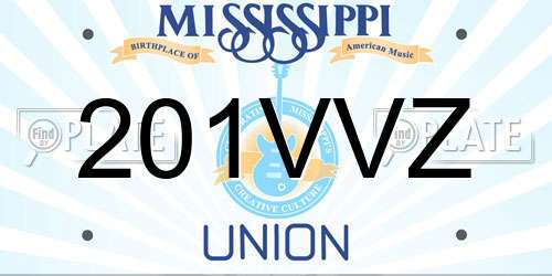 201VVZ Mississippi License Plate