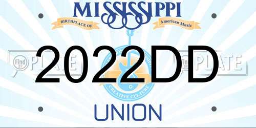 2022DD Mississippi License Plate