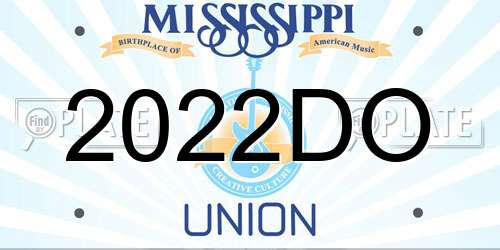 2022DO Mississippi License Plate