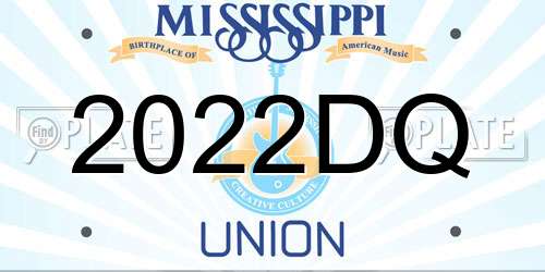 2022DQ Mississippi License Plate