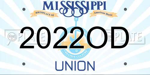 2022OD Mississippi License Plate