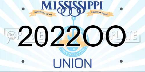 2022OO Mississippi License Plate