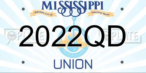 2022QD Mississippi License Plate