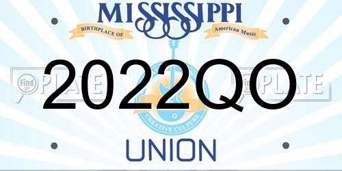 2022QO Mississippi License Plate