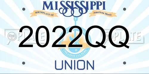 2022QQ Mississippi License Plate