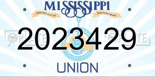 2023429 Mississippi License Plate