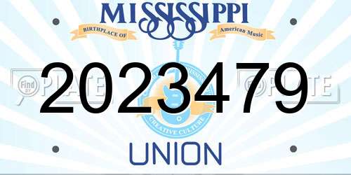 2023479 Mississippi License Plate