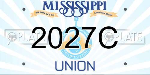 2027C Mississippi License Plate