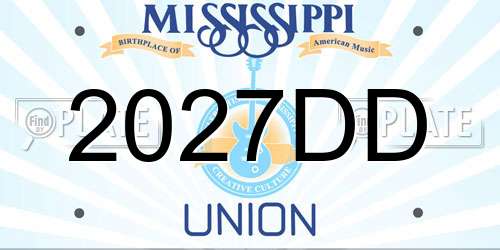 2027DD Mississippi License Plate