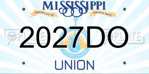 2027DO Mississippi License Plate