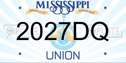 2027DQ Mississippi License Plate