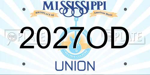 2027OD Mississippi License Plate