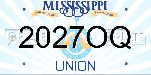 2027OQ Mississippi License Plate