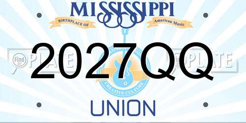 2027QQ Mississippi License Plate