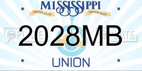 2028MB Mississippi License Plate