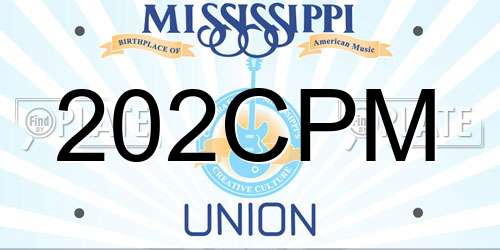 202CPM Mississippi License Plate