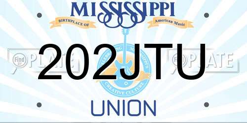 202JTU Mississippi License Plate
