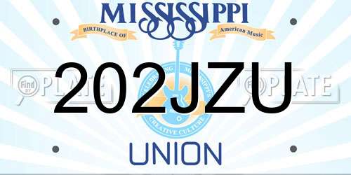 202JZU Mississippi License Plate